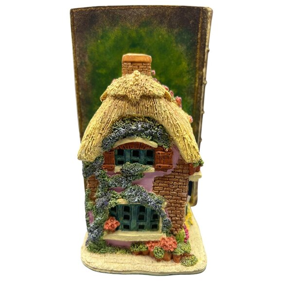 Lilliput Lane Foxton Folk Bookworm Cottage Bookend Kay Baker 1995 Floral Design - Picture 10 of 12
